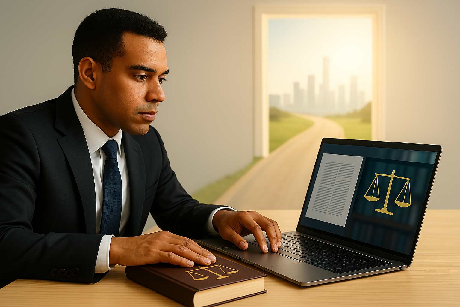 Legal studies degree online, symbolizing a pathway to law career